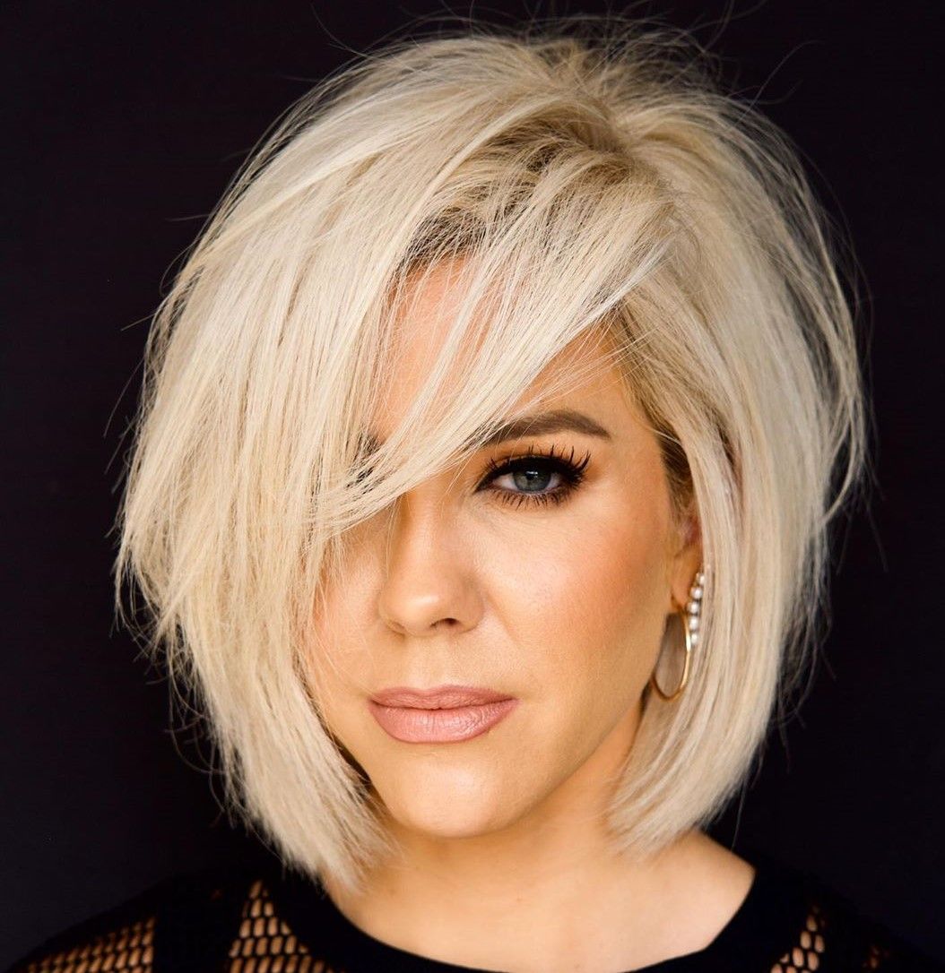 Short Ash Blonde Bob With Tousled Layers — Photoshoot Hairstyles