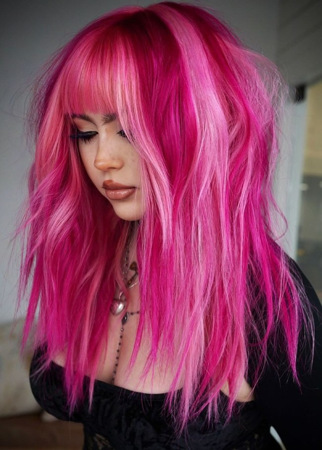 Hot Pink and Pastel Pink Shag Hot Pink and Pastel Pink Shag — Pink Highlights