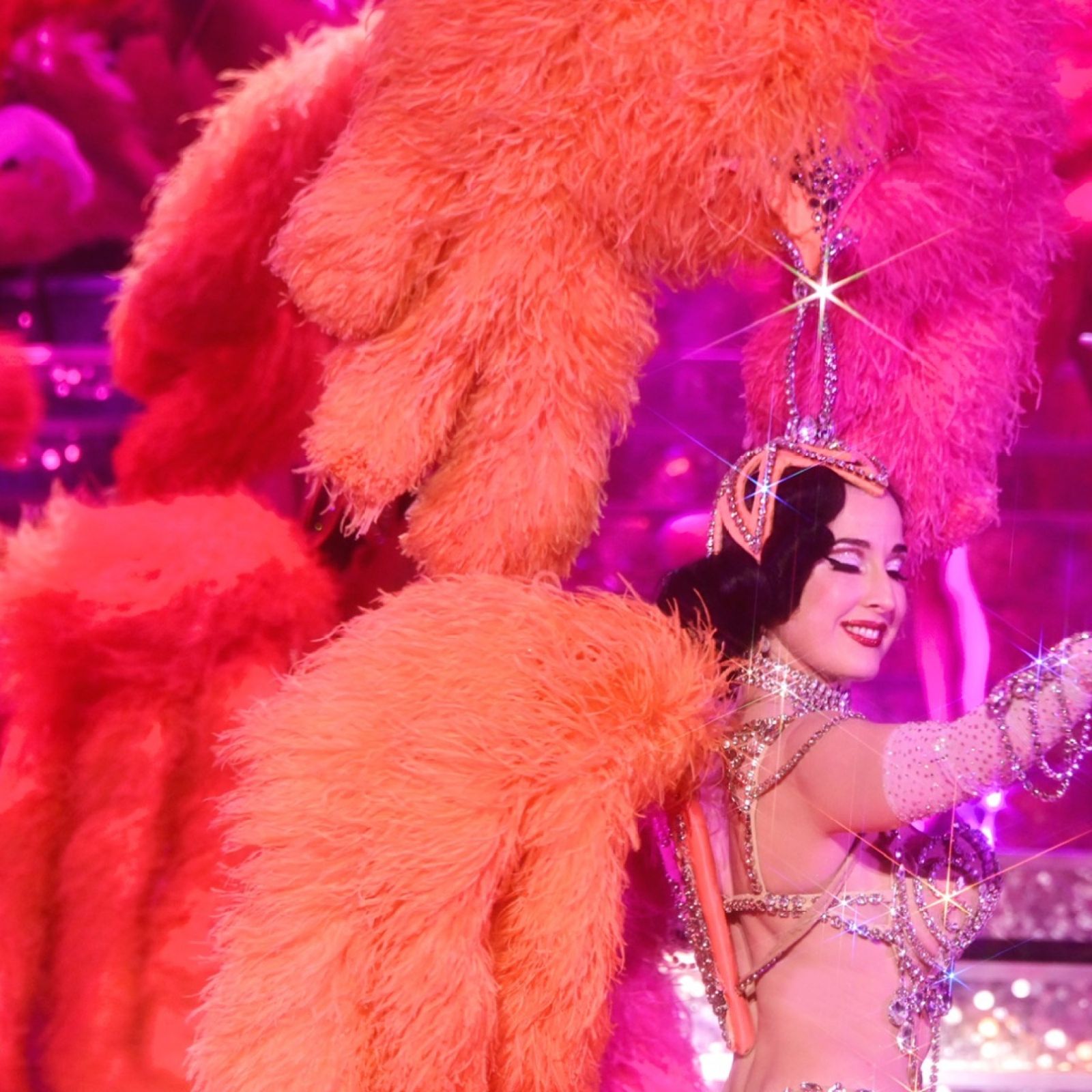 Feathered Headdress Fantasy: A Dazzling Showgirl Ensemble Feathered Headdress Fantasy: A Dazzling Showgirl Ensemble — Vegas Show Outfits