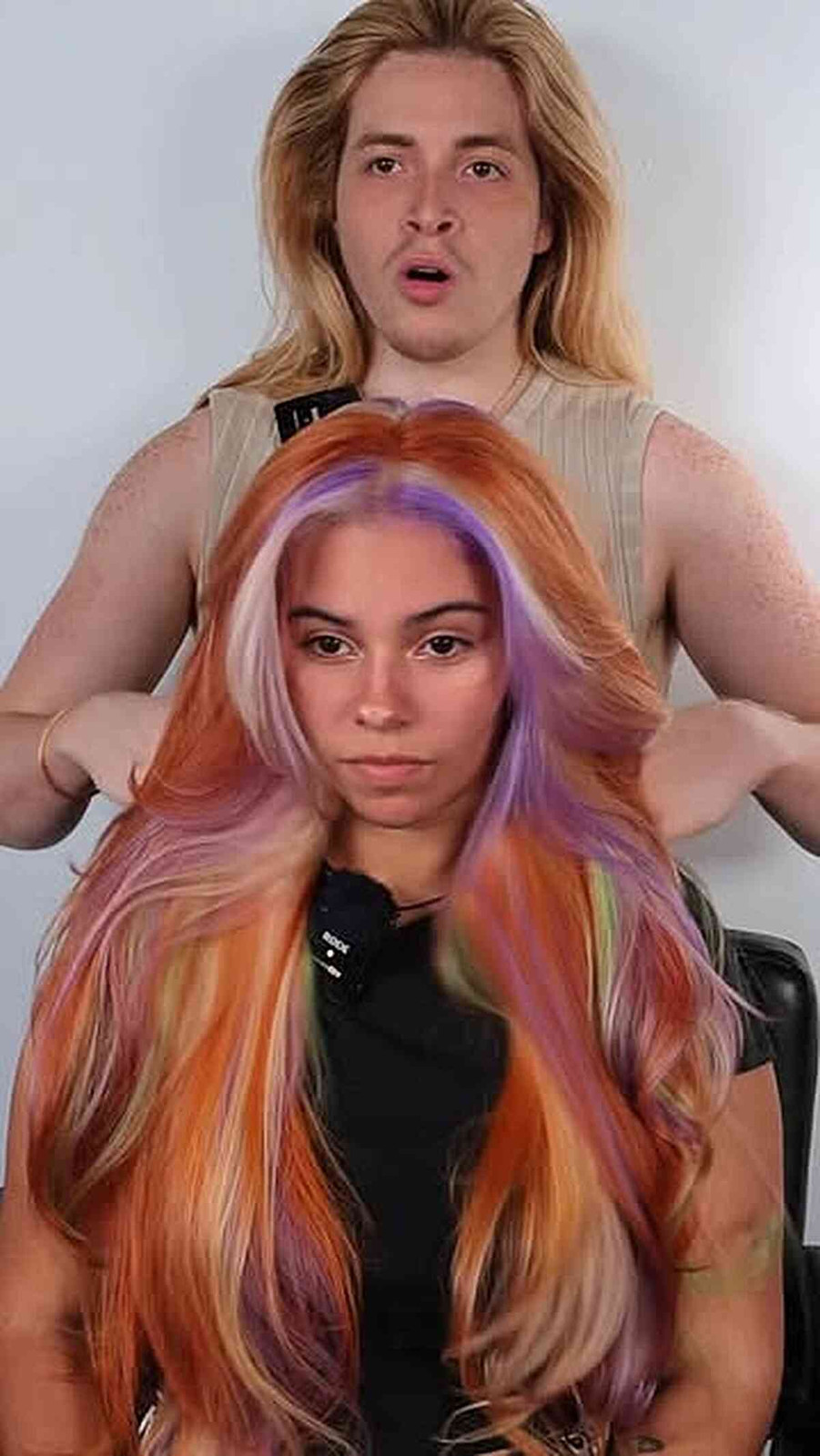 Orange Base With Vibrant Streaks Orange Base With Vibrant Streaks — Rainbow Hair