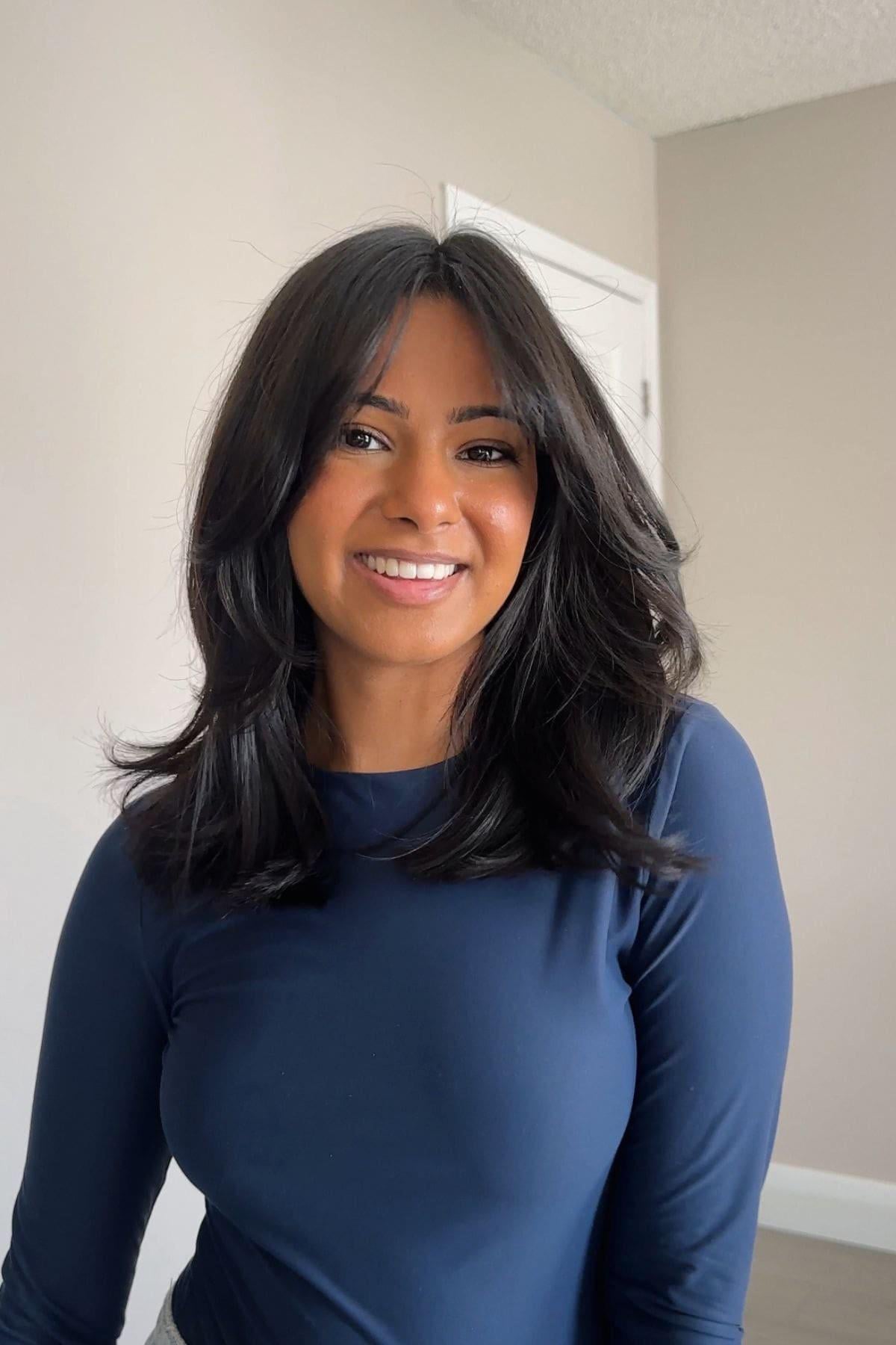 Layered Lob With Voluminous Blowout Layered Lob With Voluminous Blowout — Haircuts for Thick Hair