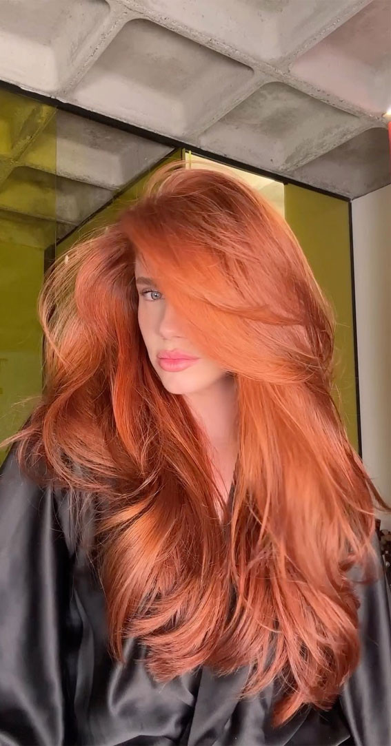 Fiery Copper With Voluminous Waves — Copper Hair