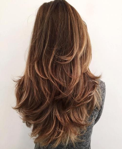 Long Layered Waves with Blonde Highlights Blowout — Wavy Hairstyles