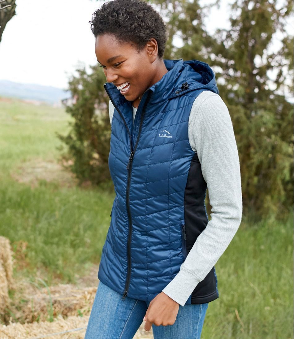 Blue Quilted Vest with Contrast Panels for Outdoor Adventures Blue Quilted Vest with Contrast Panels for Outdoor Adventures — Vests