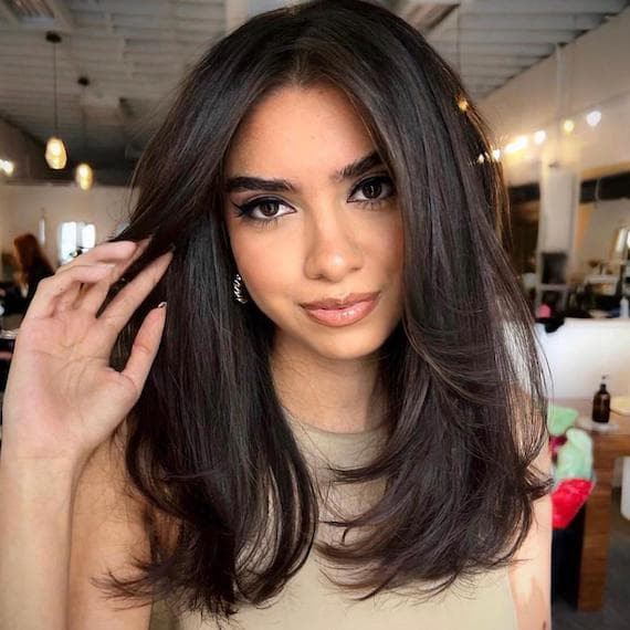 Collarbone Visual Idea Collarbone Visual Idea — Chocolate Brown Hair
