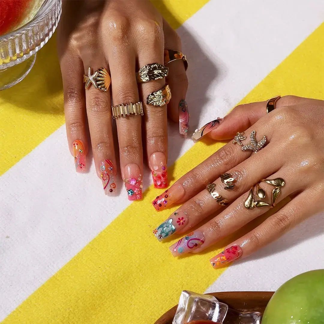 Tropical Vacation Summer Beach Trip Visual Idea — Girls Trip Nails