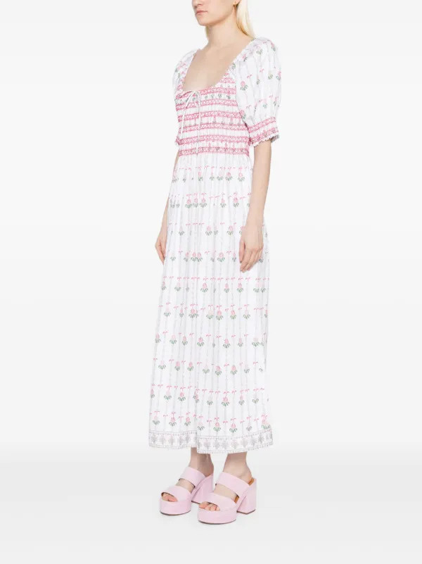 Floral Nap Dress with Pink Mules and Tie Detail Floral Nap Dress with Pink Mules and Tie Detail — Nap Dresses