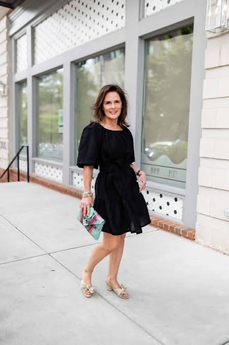 Tiered Black Cotton Blend Mini Dress for Summer — Little Black Dresses