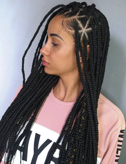 Large Box Braids With Triangle Parting Large Box Braids With Triangle Parting — Triangle Part Braids
