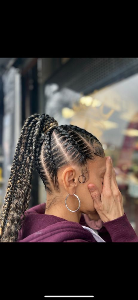 Braided Black and Blonde Ponytail — Genie Ponytail