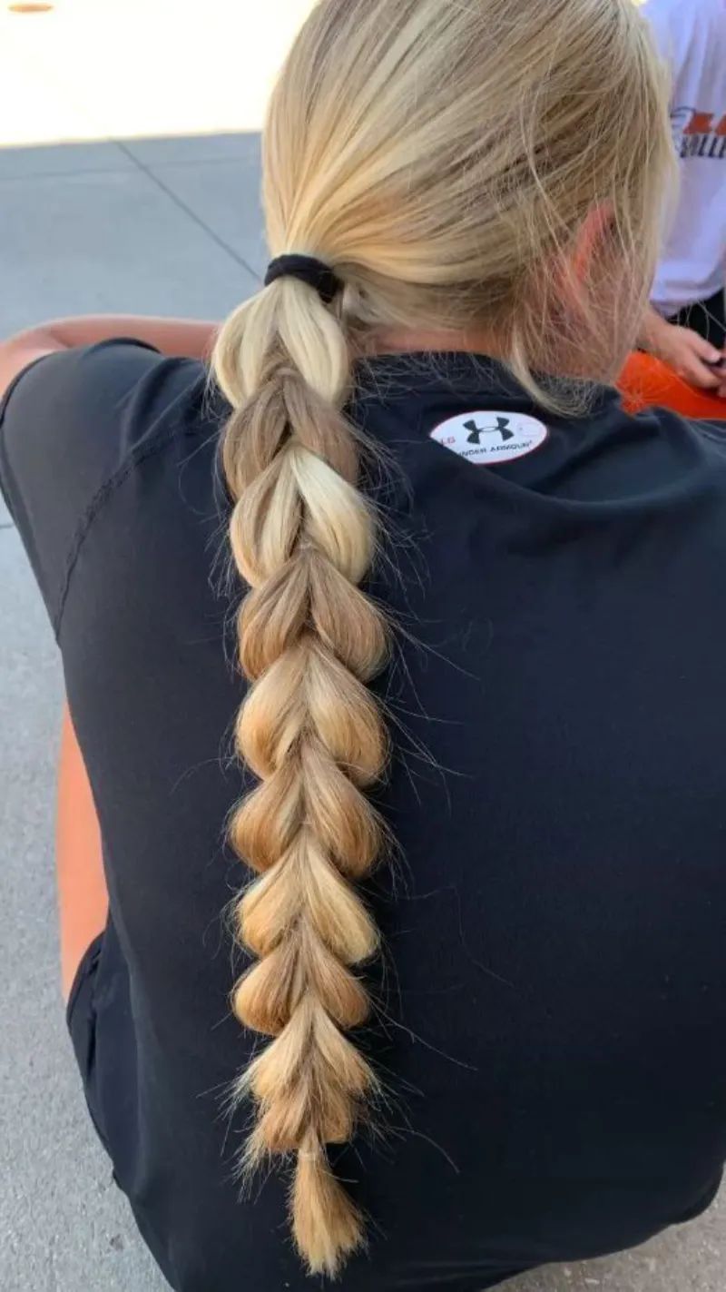 Blonde Bubble Braid Blonde Bubble Braid — Softball Hairstyles