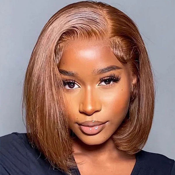 Chocolate Brown Bob With Side Swept Fringe Chocolate Brown Bob With Side Swept Fringe — Bob Wig Styles