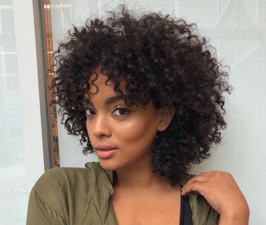 Dark Brown Bob with Springy Coils — 3B Hairstyles