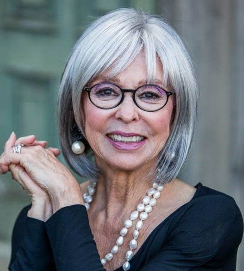 Silver Bob With Full Fringe and Dark Roots Silver Bob With Full Fringe and Dark Roots — Bob for Women Over 60