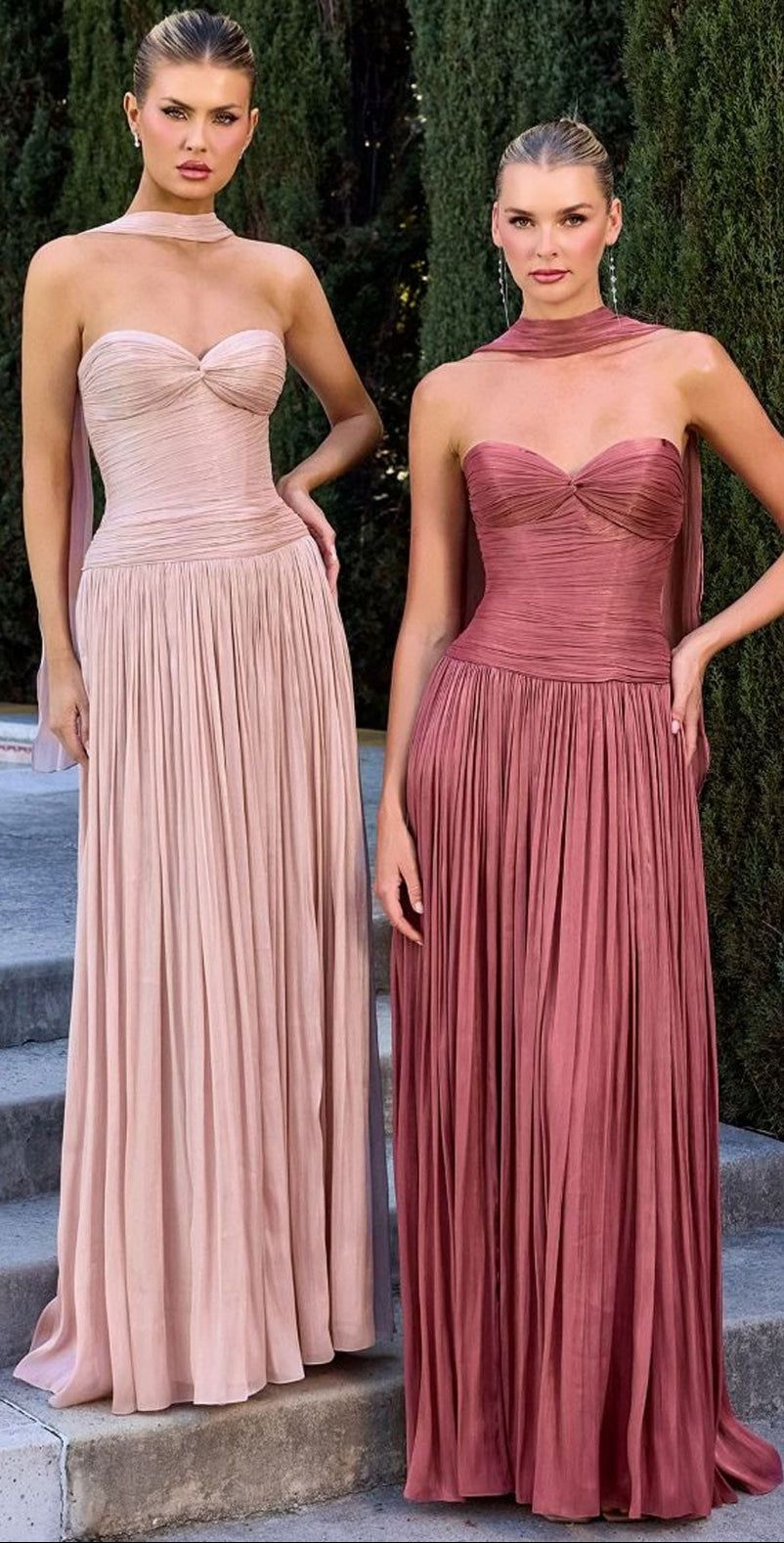 Blush Pink and Dusty Rose Chiffon Gowns: Formal Elegance Blush Pink and Dusty Rose Chiffon Gowns: Formal Elegance — Dresses for Tall Women