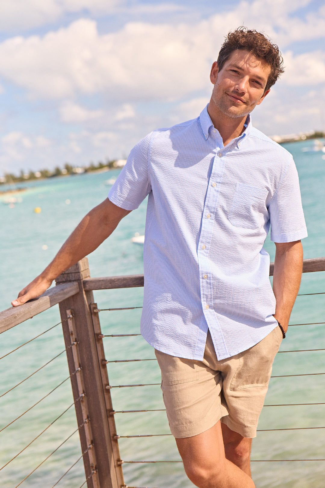 Seersucker Shirt for a Casual Daytime Date Seersucker Shirt for a Casual Daytime Date — Mens Date Night Outfits