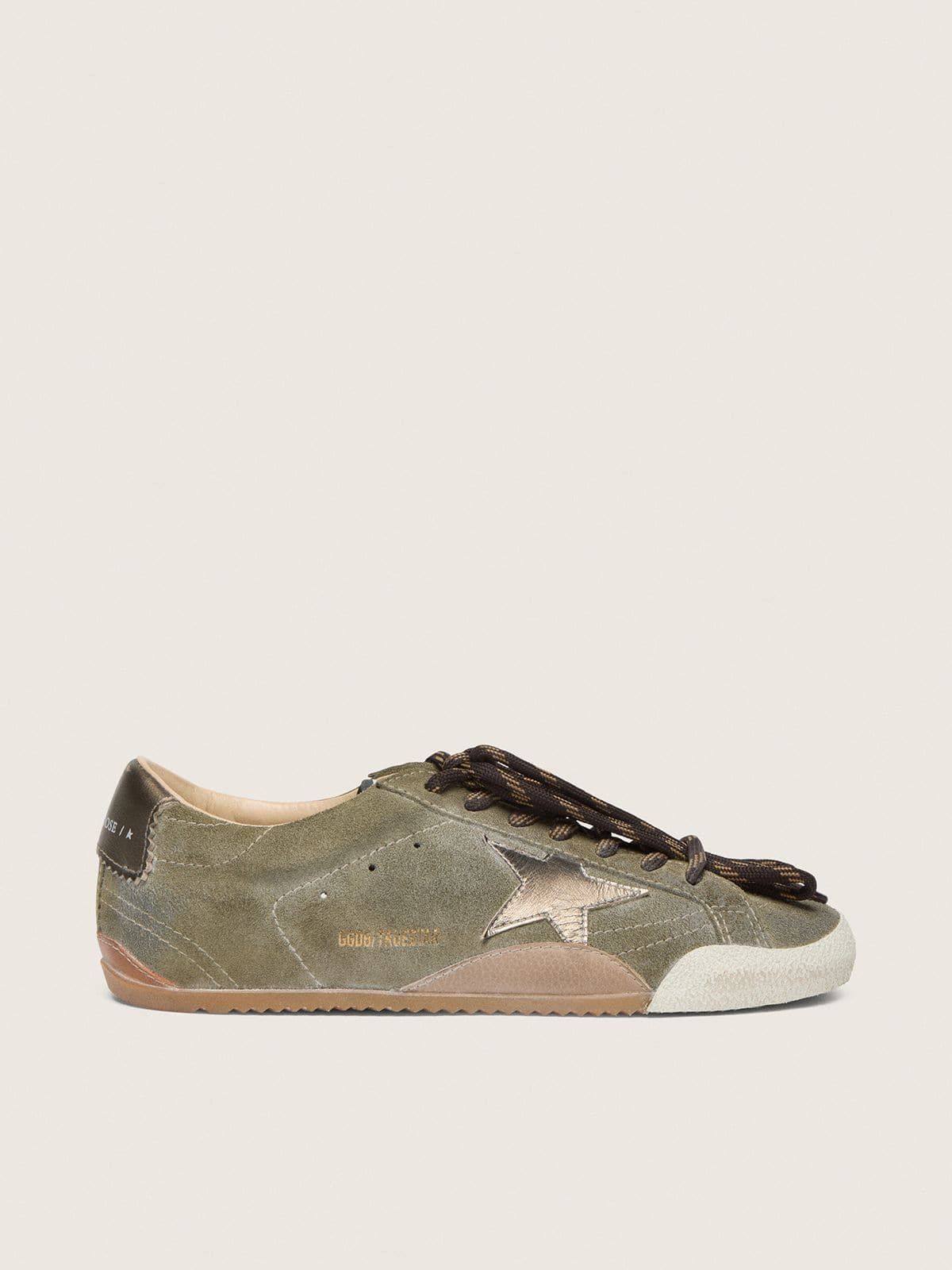 Olive Green Suede Sneakers with Gold Star — Golden Goose Outfits
