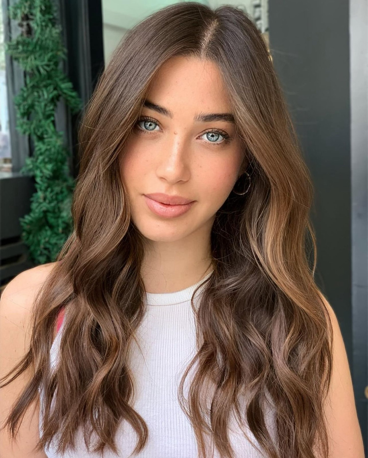 Medium Brown With Soft Balayage Medium Brown With Soft Balayage — Hair Color for Fair Skin Blue Eyes