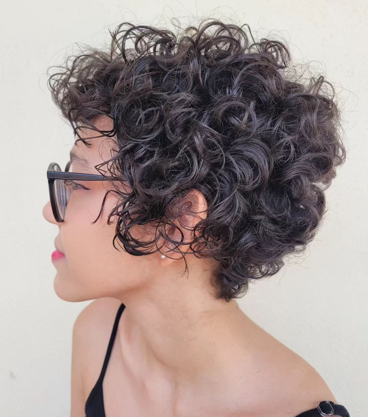 Defined Curly Dark Brown Pixie — Hairstyles for Growing Out a Pixie