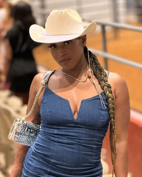 Single Braid with Sparkle — Cowboy Hat Hairstyles