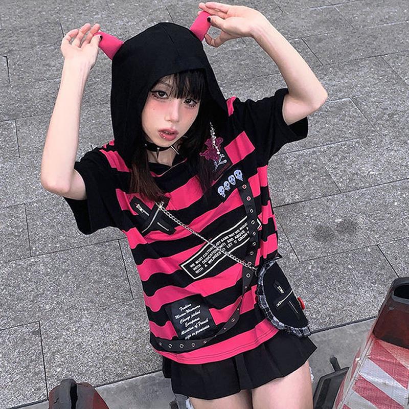 Devil Horns Hoodie and Pleated Skirt Devil Horns Hoodie and Pleated Skirt — Pop Punk Outfits