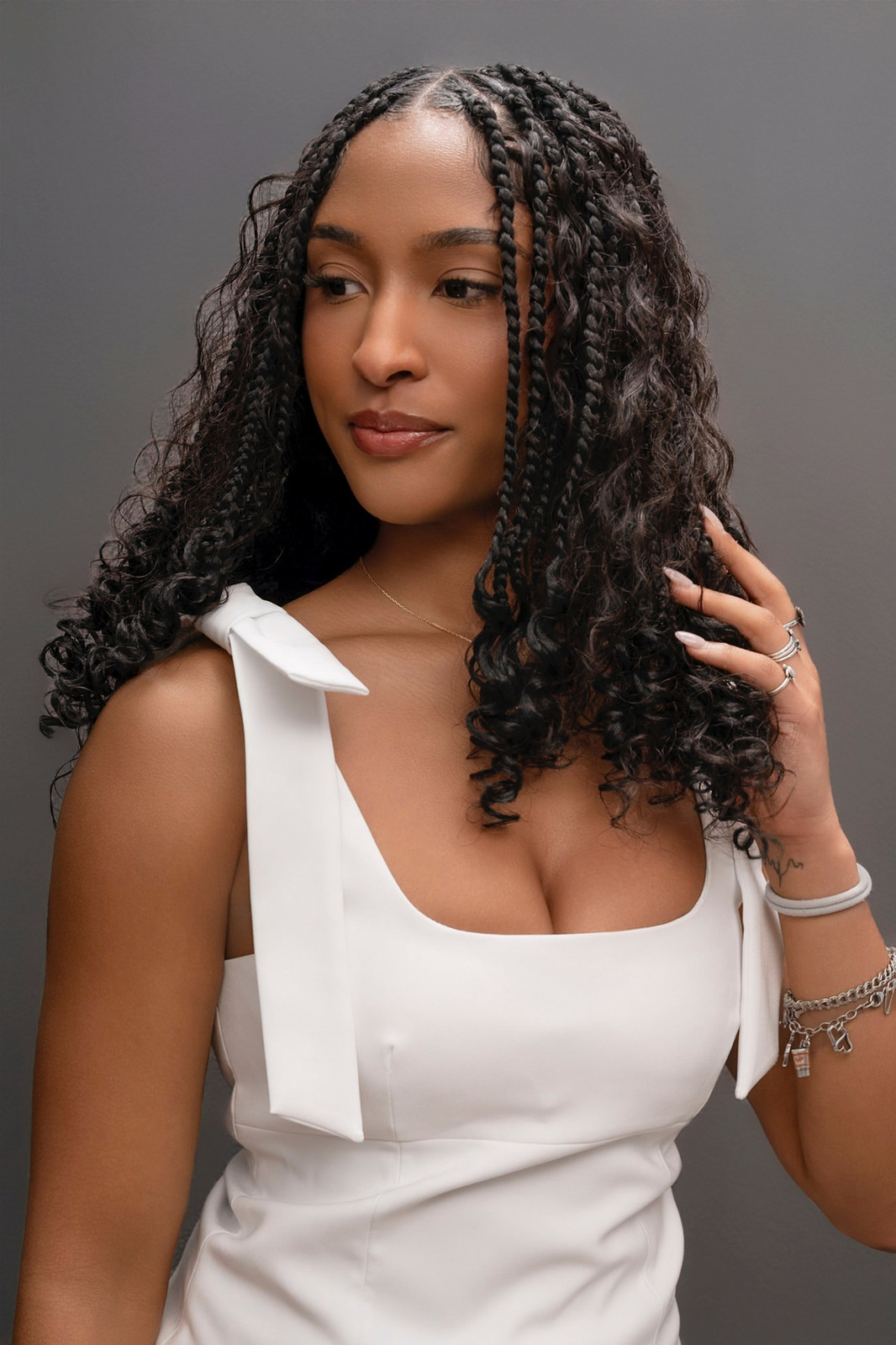 Dark Brown Braids and Waves Combo — Hairstyles with Extensions