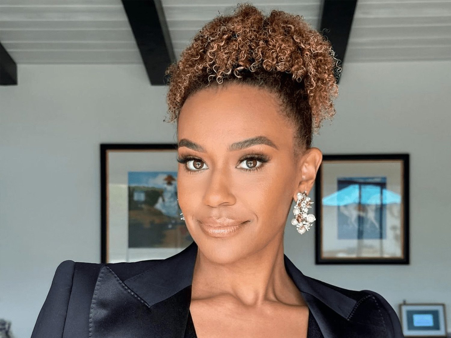 Honey Brown Updo Finger Coils