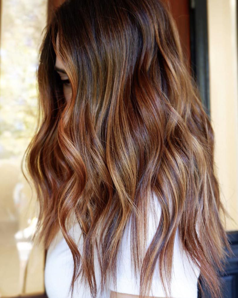 Warm Copper Brown With Highlights Warm Copper Brown With Highlights — Hair Color for Warm Skin Tone