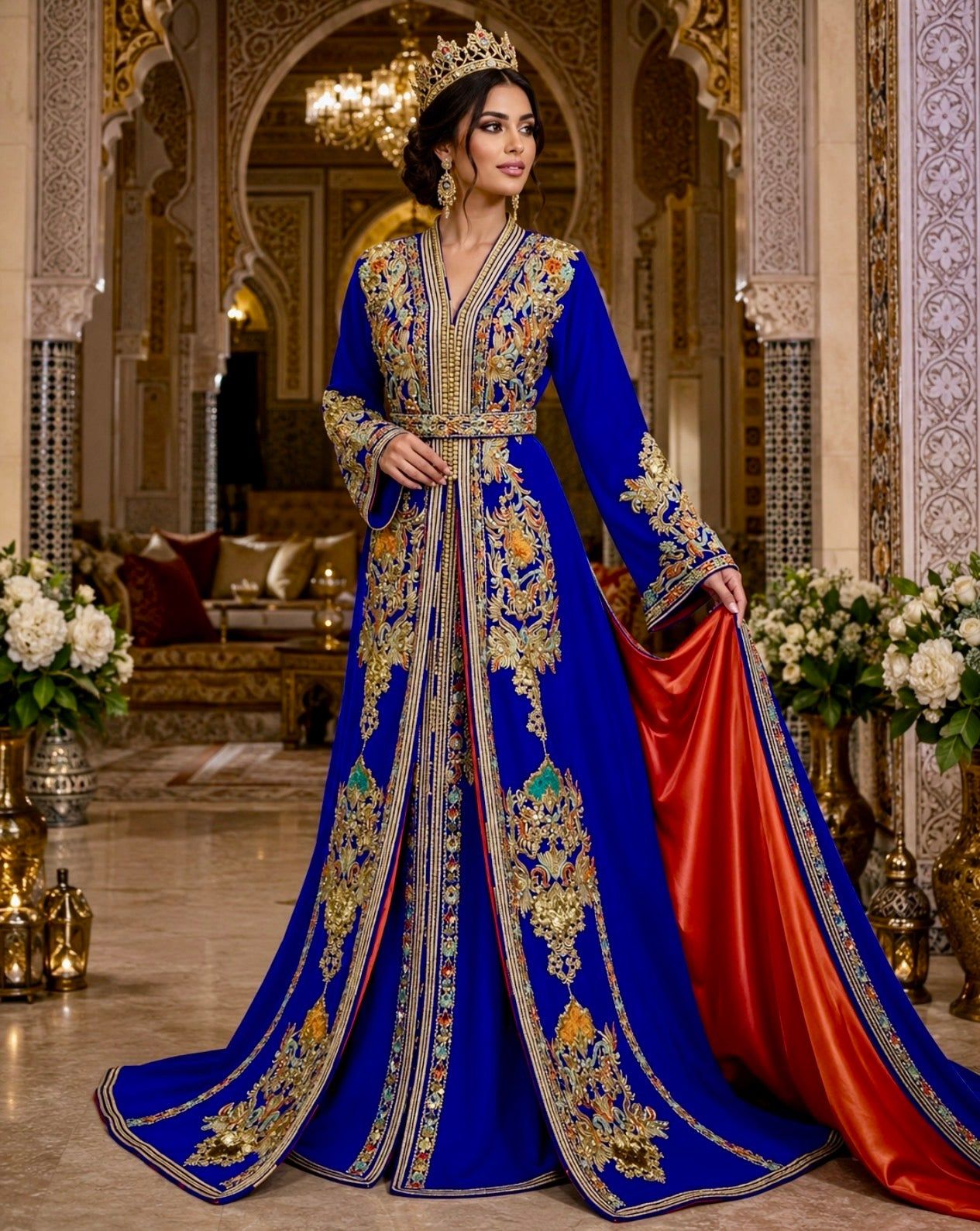 Regal Blue Takchita for a Moroccan Wedding Regal Blue Takchita for a Moroccan Wedding — Morocco Outfits