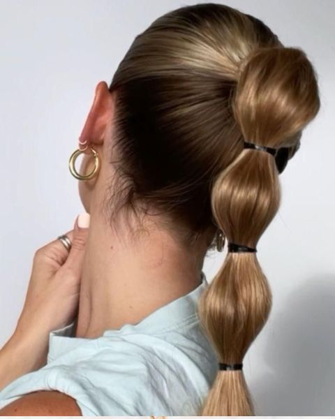 Bubble Ponytail with Highlights Bubble Ponytail with Highlights — Birthday Hairstyles