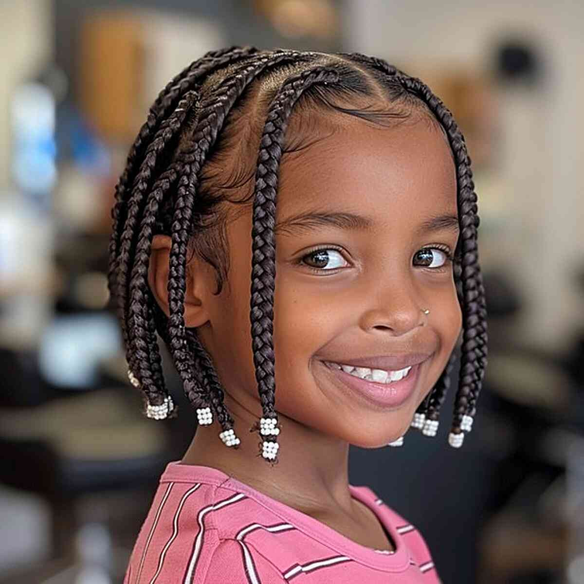 Chin-Length Loose Box Braids Chin-Length Loose Box Braids — Kids Box Braids