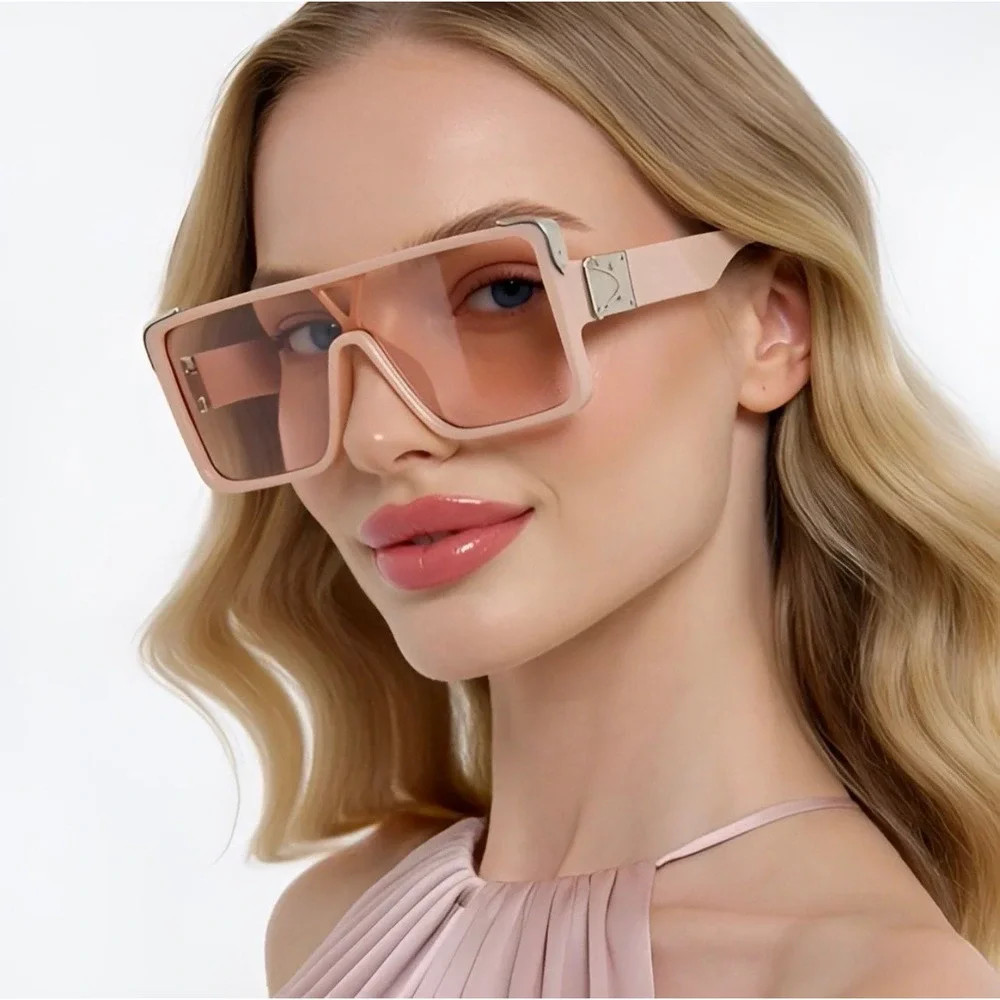 Pink Halter Top and Oversized Sunglasses with Pink Lenses — Oversized Sunglasses Outfits