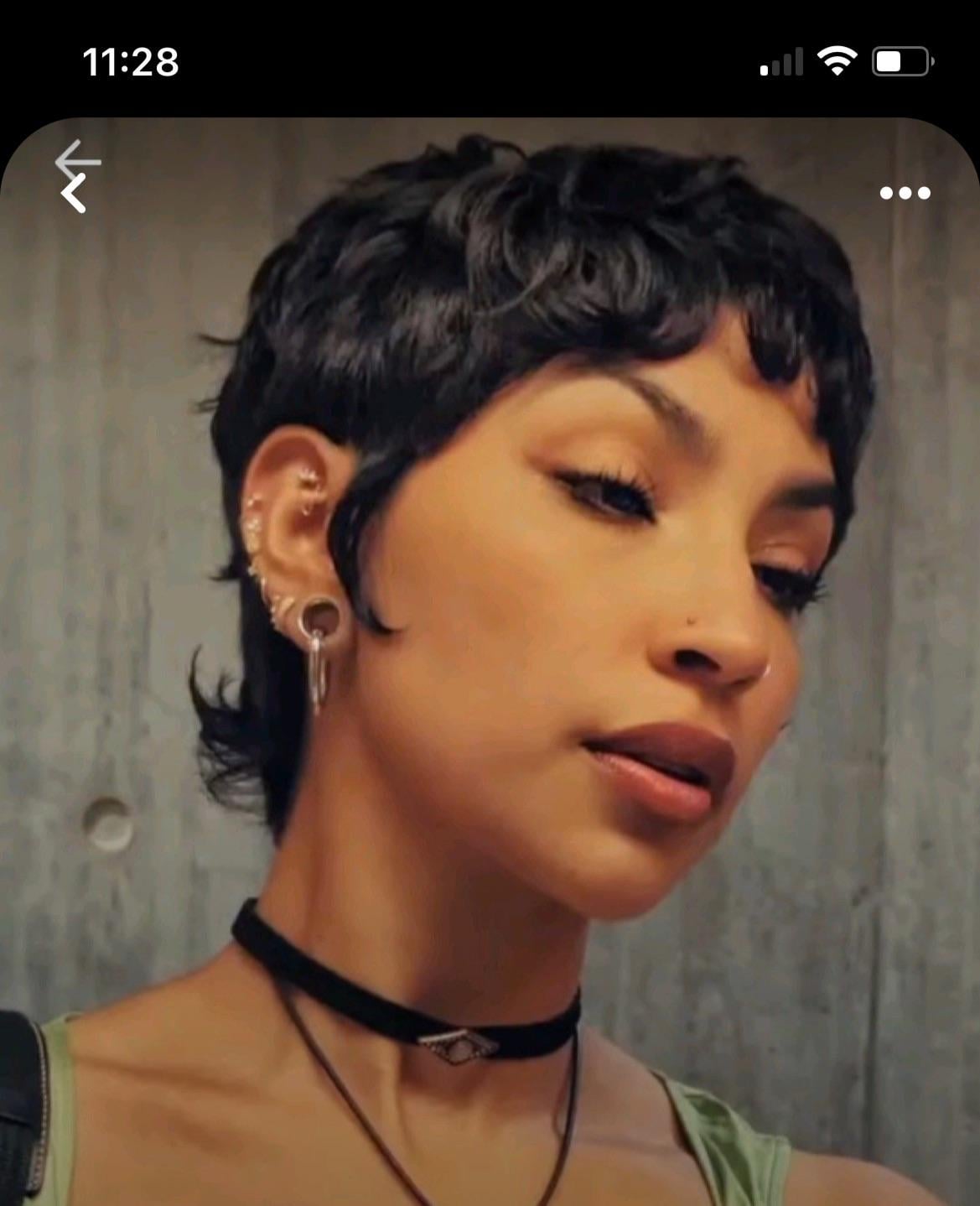 Fine Black Pixie With Wispy Bangs Fine Black Pixie With Wispy Bangs — Pixie Cut for Black Women