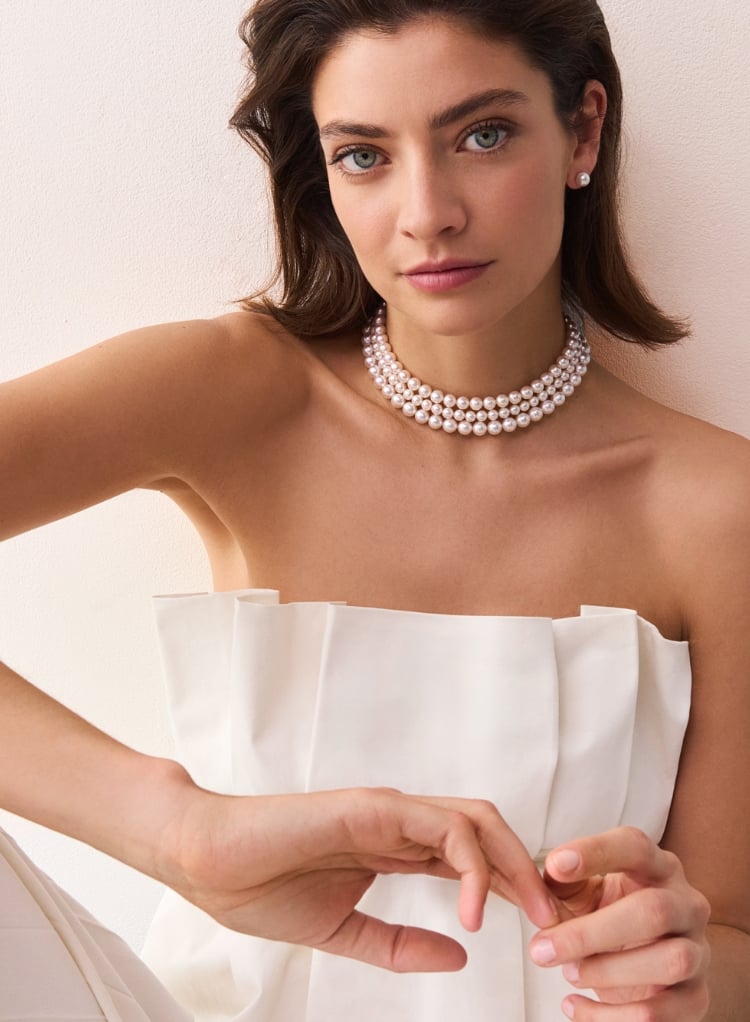 Formal Evening Outfit Idea — Pearl Jewelry