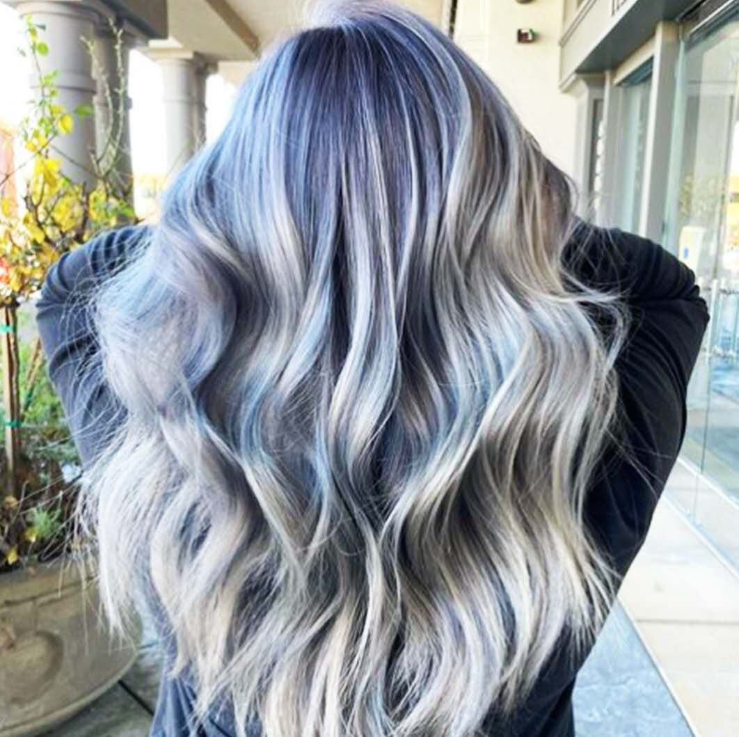 Mid-Back Length Visual Idea — Salt and Pepper Hair
