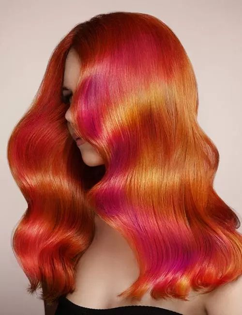 Long Layers Mid-Back Fiery Waves Long Layers Mid-Back Fiery Waves — Galaxy Hair
