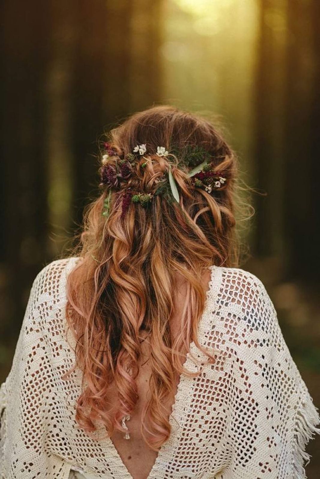 Strawberry Blonde Half Up Braid Style Strawberry Blonde Half Up Braid Style — Boho Wedding Hair