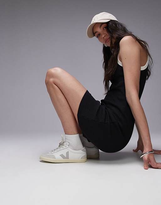 Edgy Casual: Mini Dress and Veja Volley Sneakers — Veja Outfits