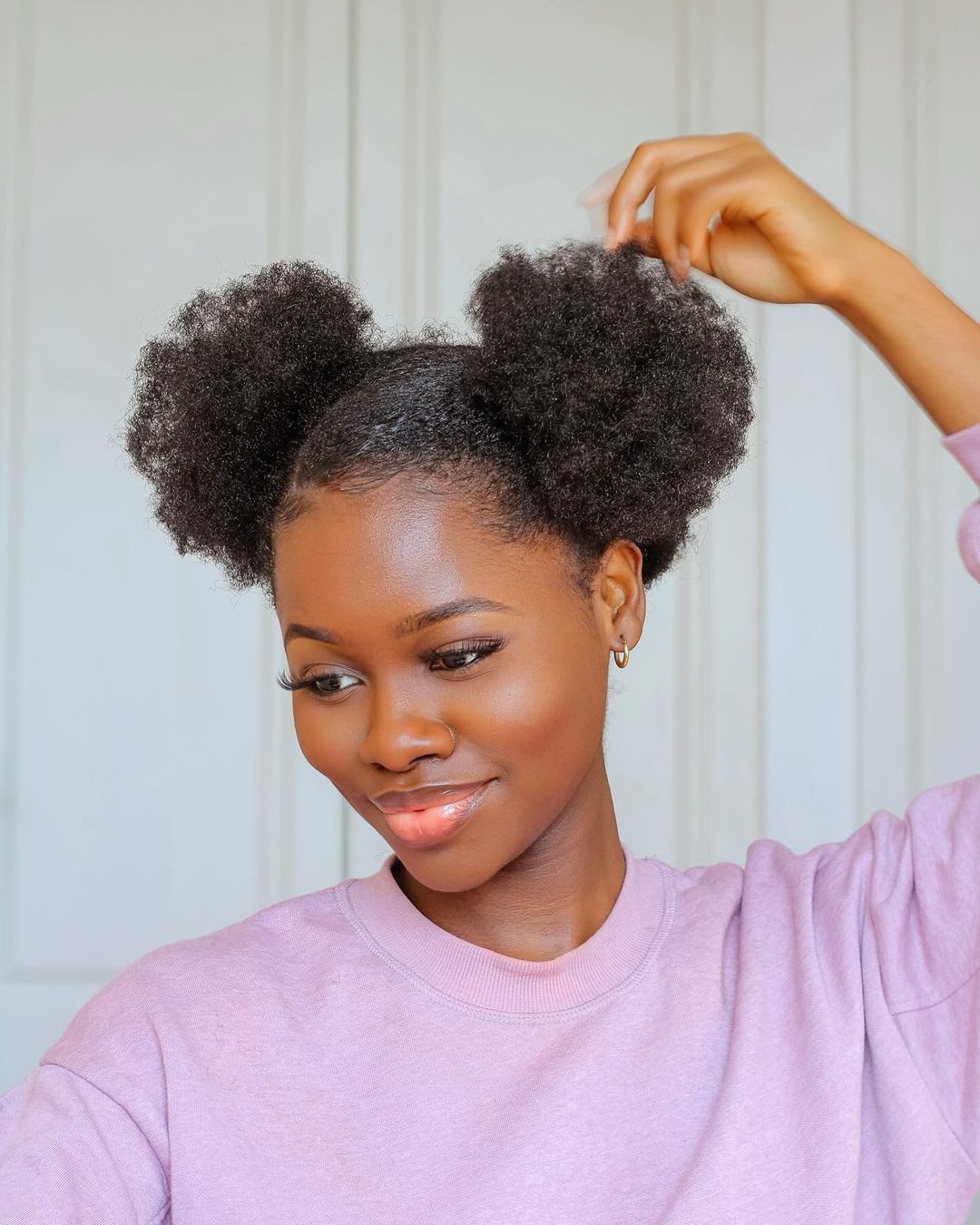 Playful Double Afro Puffs Playful Double Afro Puffs — Puff Hairstyles Natural Hair
