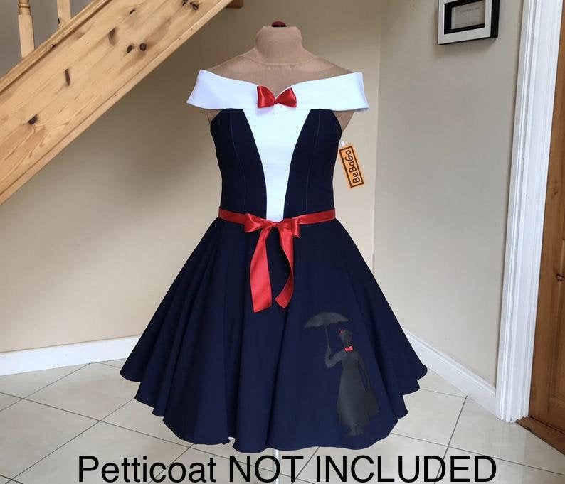 Nanny-Inspired Dress with Red Sash and Bow Nanny-Inspired Dress with Red Sash and Bow — Nanny Outfits