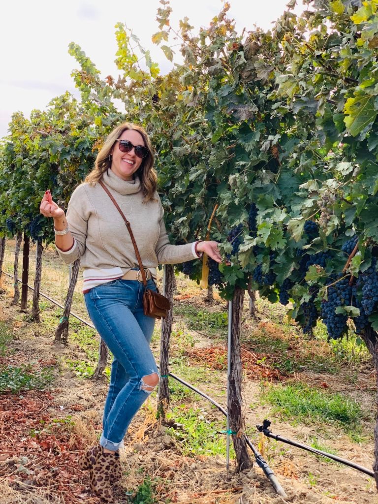 Cozy Beige Turtleneck with Ripped Jeans and Leopard Boots Cozy Beige Turtleneck with Ripped Jeans and Leopard Boots — Wine Tasting Outfits