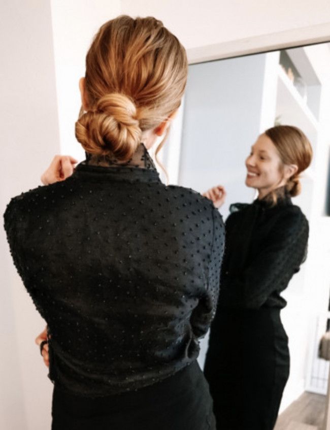Warm Blonde Intricate Low Bun — Church Hairstyles