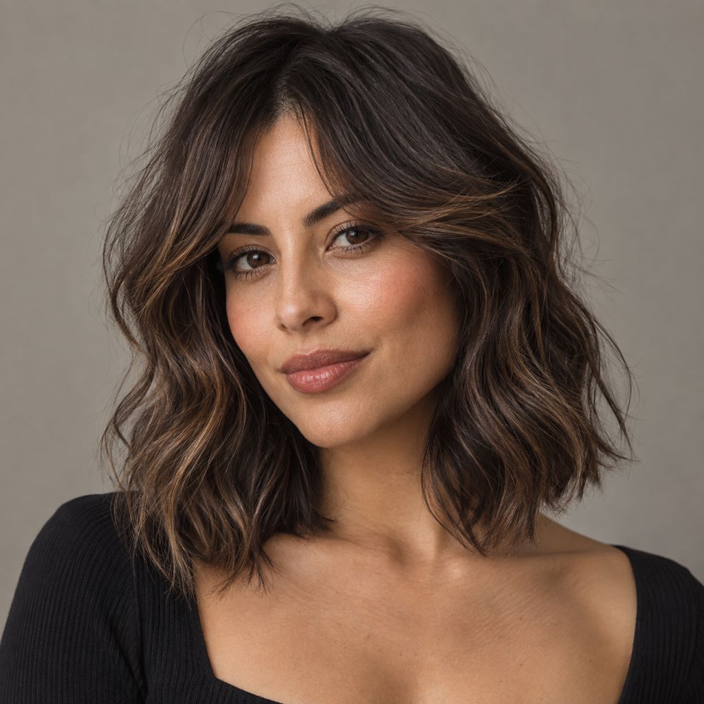 Layered Bob With Caramel Highlights — Haircuts for Heart Shaped Faces