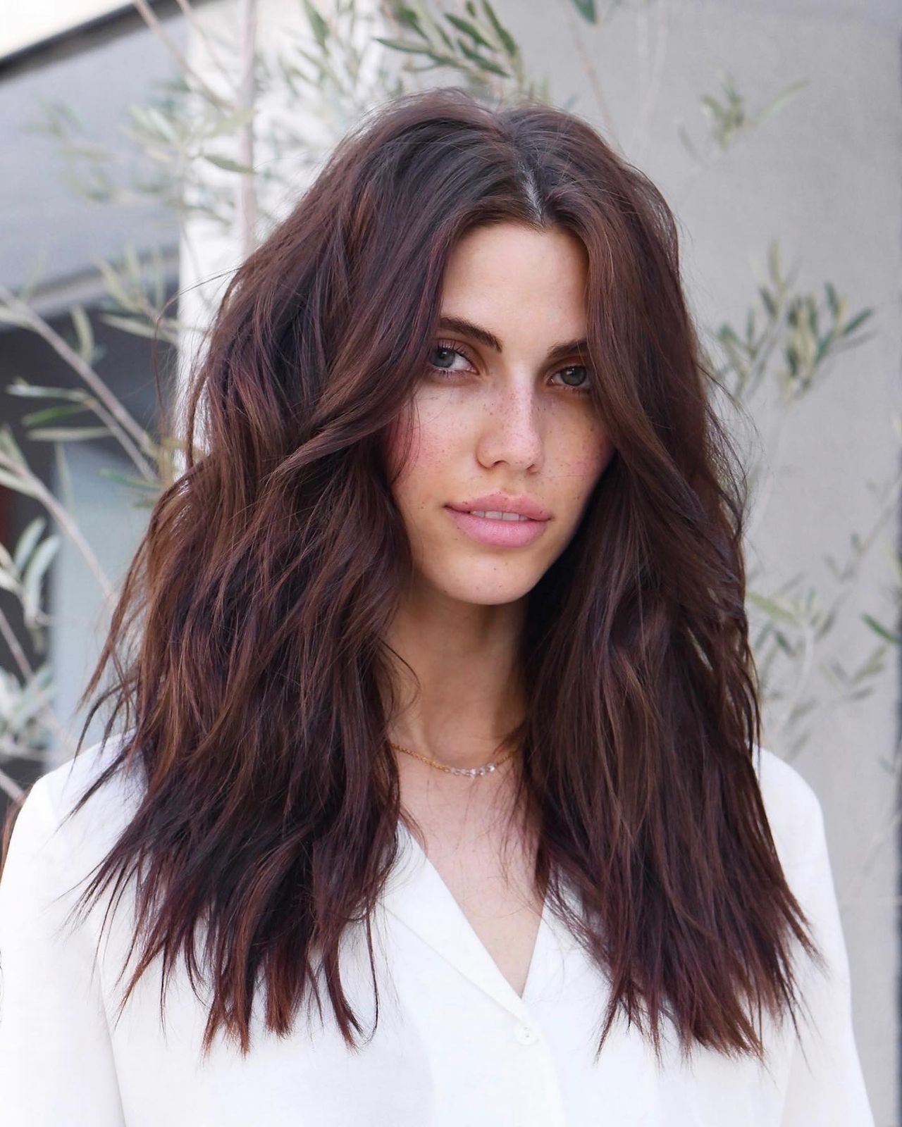 Deep Brown with Auburn Undertones Deep Brown with Auburn Undertones — Hair Color for Pale Skin