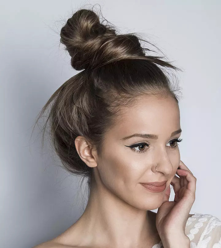 DIY Medium Brown Messy Bun — Messy Low Bun