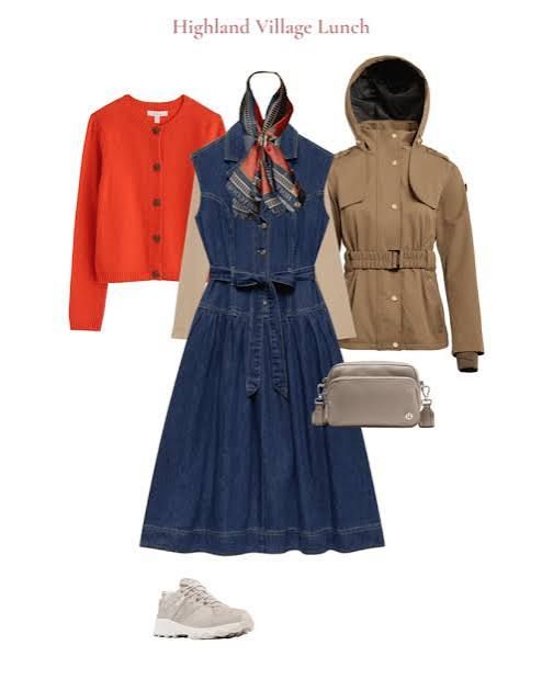 Beige Utility Jacket with Black Top and Trousers — Scotland Outfits