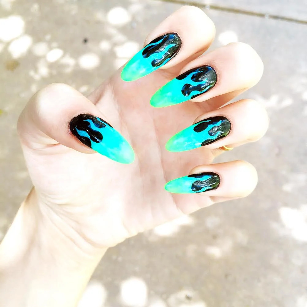 Flame Design On All Nails Visual Idea — Miami Nails