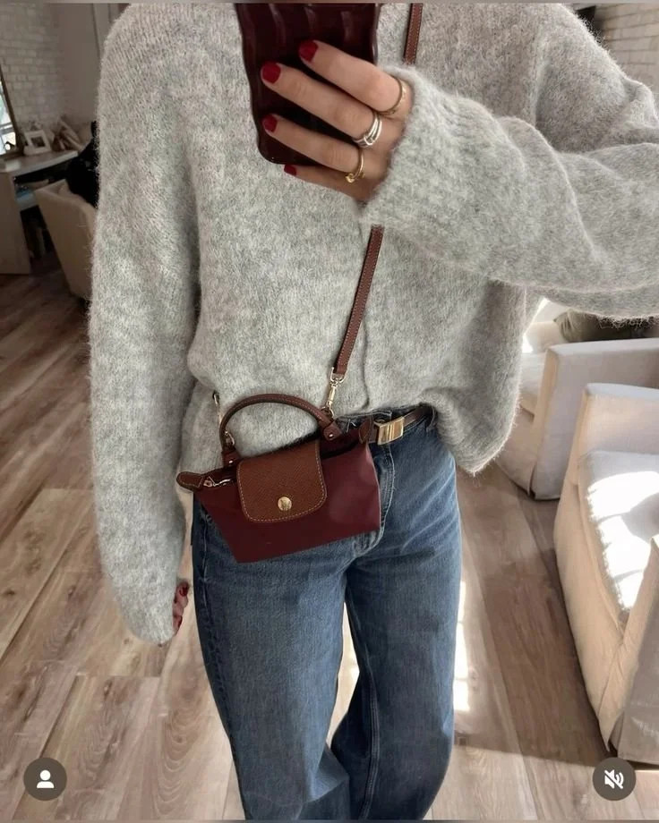 Effortless Daytime Chic: Mini Top-Handle Bag — Longchamp Bag Outfits