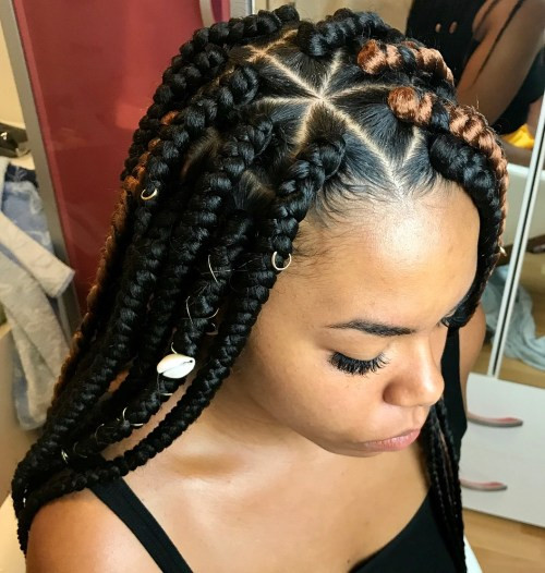 Triangle Part Braids With Mixed Colors Triangle Part Braids With Mixed Colors