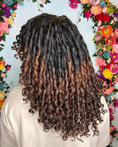 Mid-Back Ombre Finger Coils